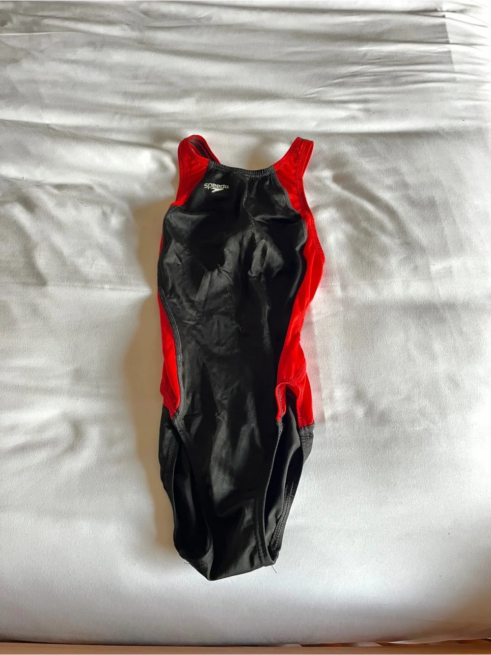 Speedo Fastskin FSII Competitive Swimsuit Red Black Size 30 One Piece Flyback